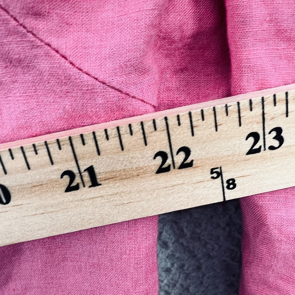 Worthington Womens Shirt XL Linen Blend Pink Button Up Career Minimalist Classic - Picture 7 of 9
